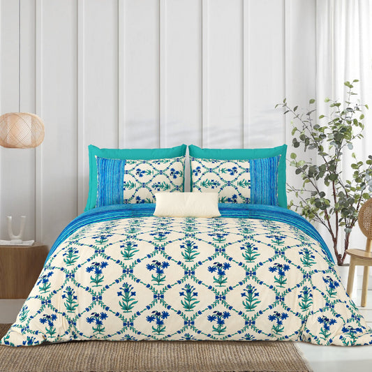 Gharana Indigo Diamond Bedsheet