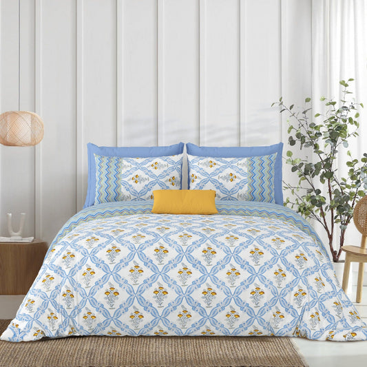 Gharana Blue Mosaic Bedsheet